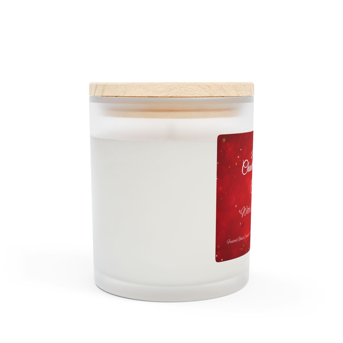 "With Love" Premium Wood Wick Frosted Glass Candle, 11oz