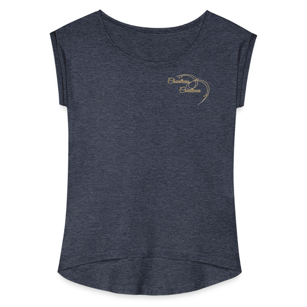 Women's Roll Cuff T-Shirt - navy heather