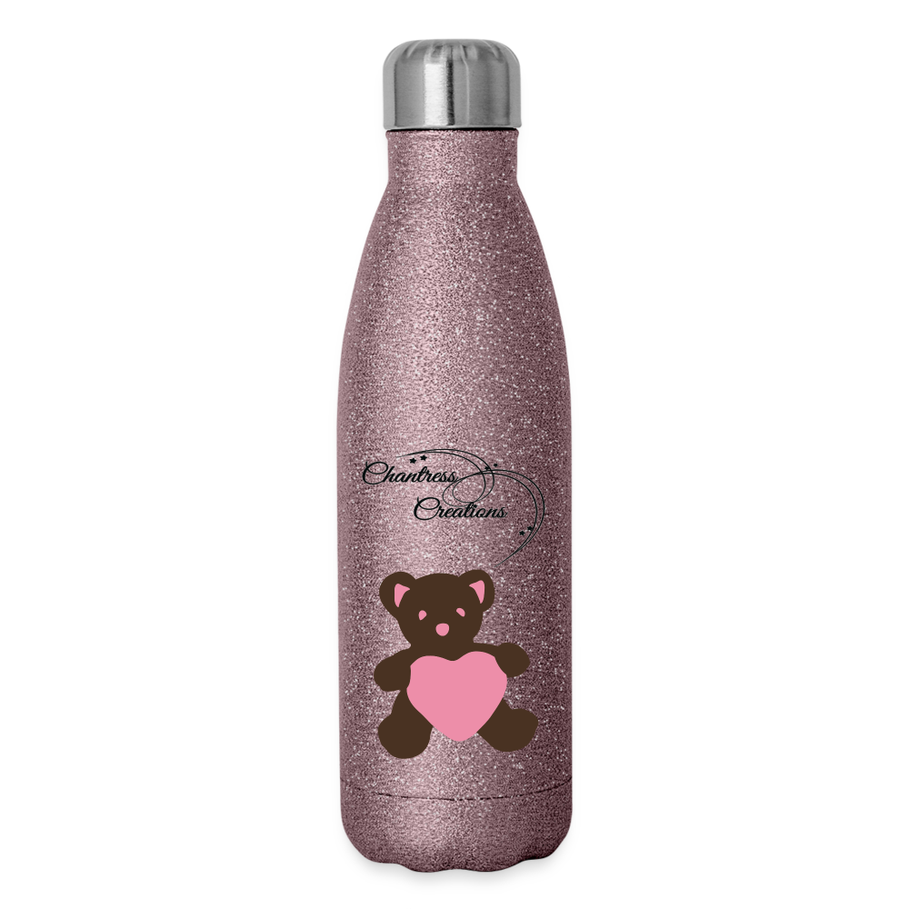 Insulated Stainless Steel Water Bottle - pink glitter