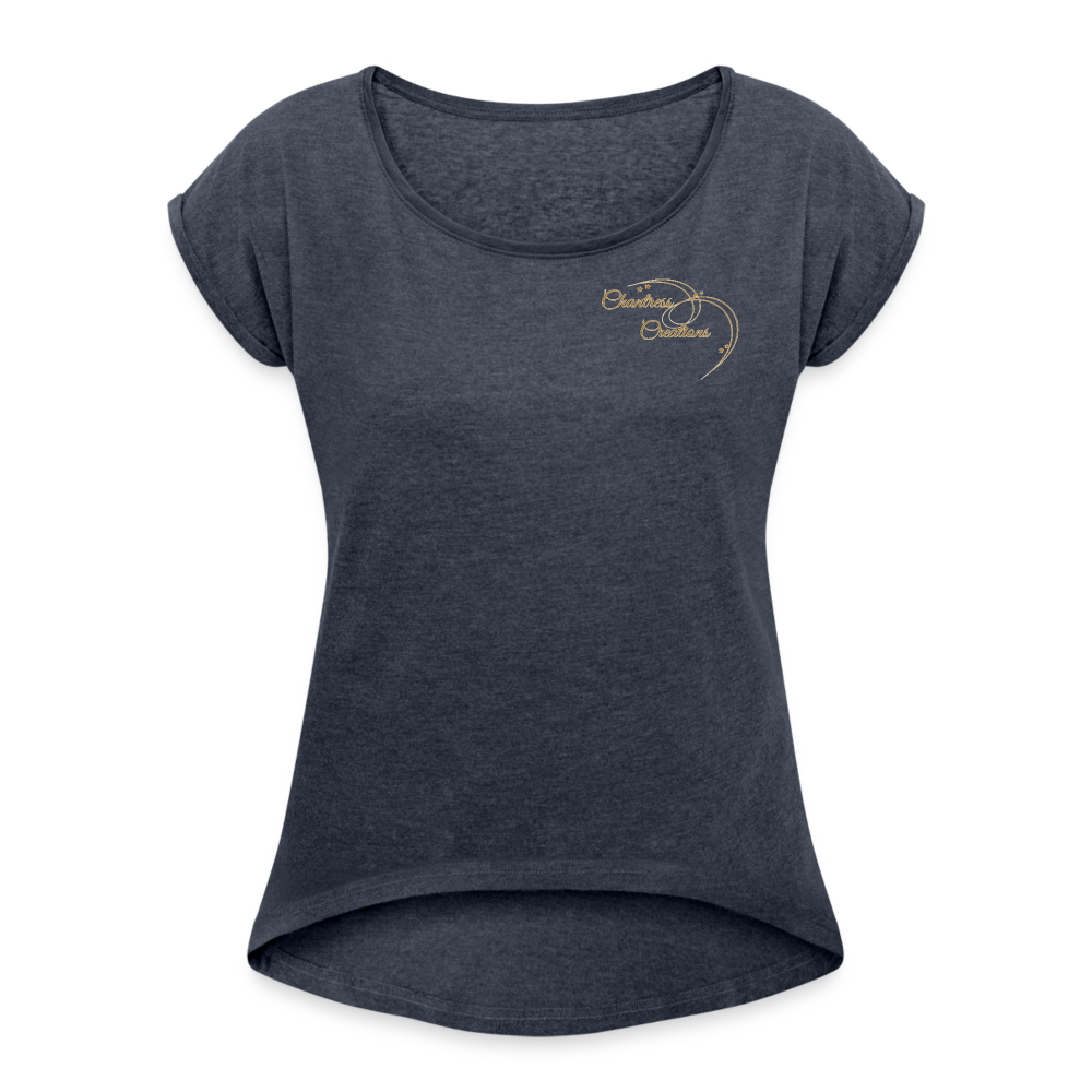 Women's Roll Cuff T-Shirt - navy heather