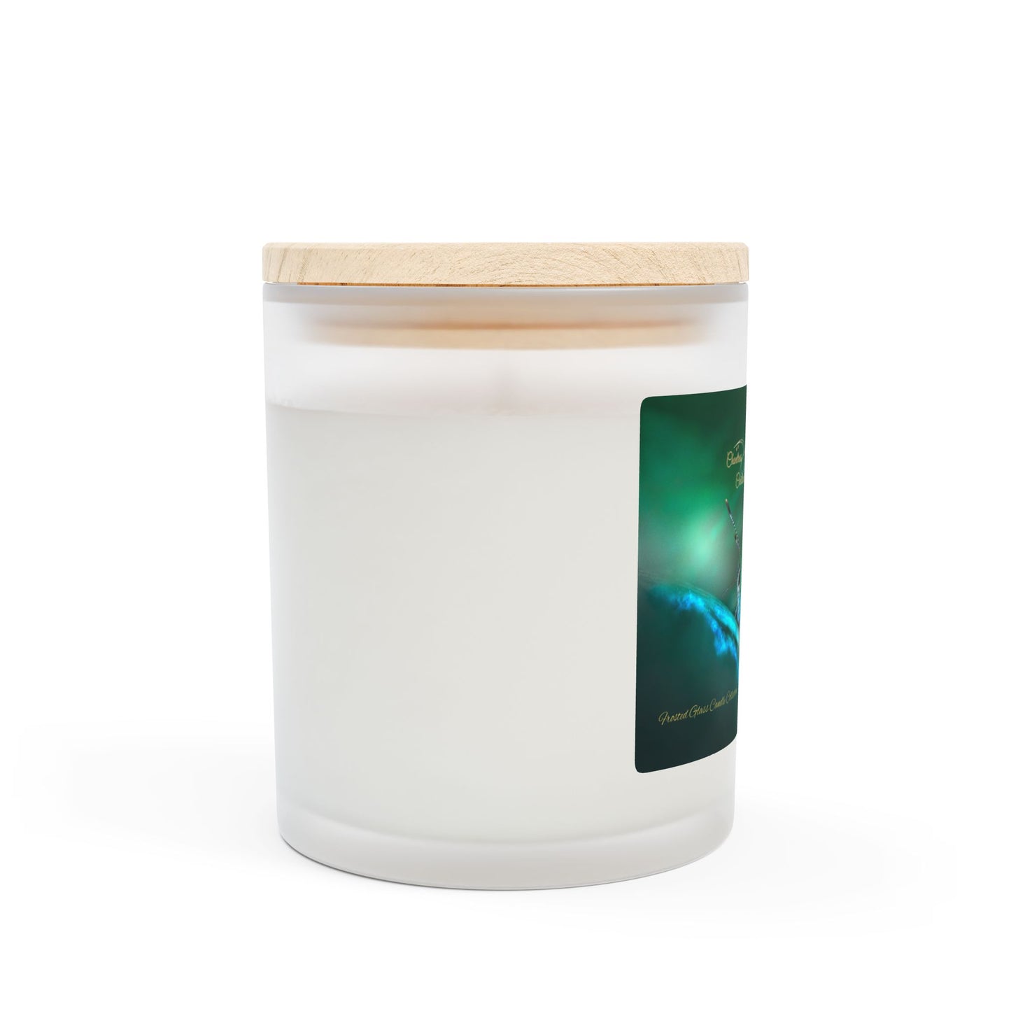 Butterfly Premium Wood Wick Frosted Glass Candle, 11oz
