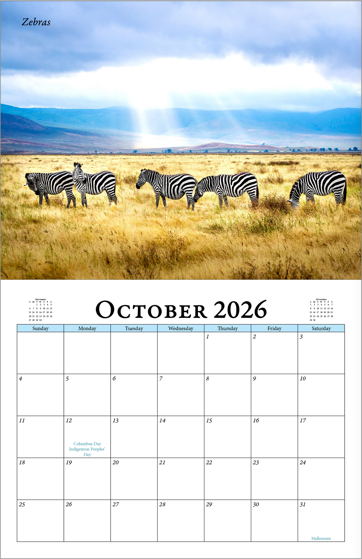 Enchanted "Wildlife" 2026 - 2027 Wall Calendar